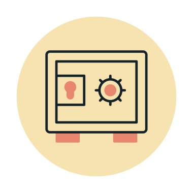 Güvenli kutu simgesi, vektör illüstrasyonu 