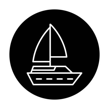 Basit tekne simgesi, vektör illüstrasyonu