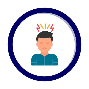 stresli kişi simgesi, vektör illüstrasyonu basit tasarım