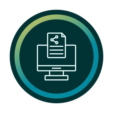 Simge vektör illüstrasyonunu paylaşan bilgisayar 