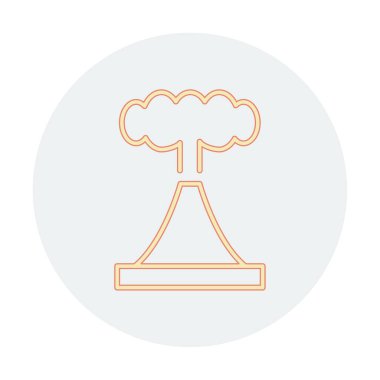 Volkan vektör illüstrasyonu, çizgi film simgesi ögesi.                         