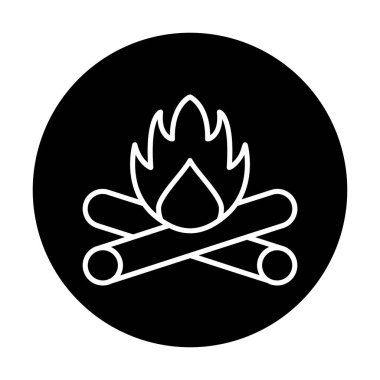 Basit Kamp Ateşi renk çizgisi resimlemesi 