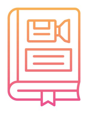 Kamera işaretli kitap simgesi, vektör illüstrasyonu basit tasarım