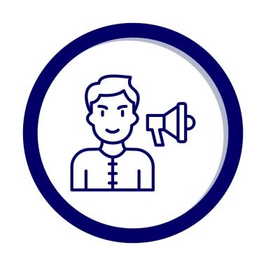 Gençler megafonla, vektör illüstrasyonuyla protesto ediyor  