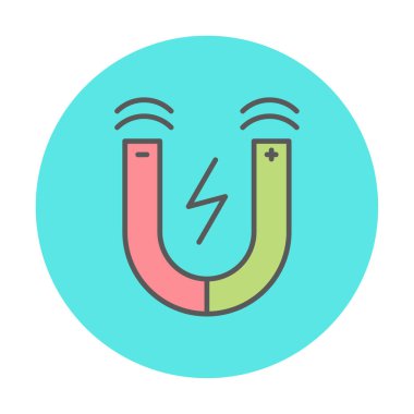 Manyetik alan simgesi, vektör illüstrasyonu