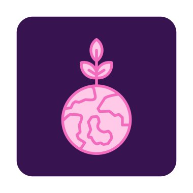 Dünya gezegeni ve vektör illüstrasyon tasarımını bırakıyor. Bastır Yeşil kavram                                          