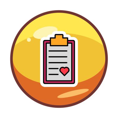 Kalp ikonu vektör illüstrasyonlu Tıbbi Rapor               