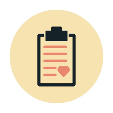 Kalp ikonu vektör illüstrasyonlu Tıbbi Rapor               