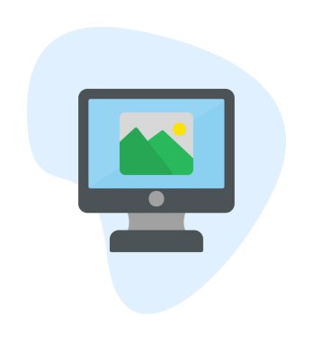 Comoputer galeri simgesi, vektör illüstrasyonu