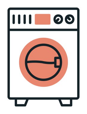 çamaşır makinesi simgesi. Basit resimleme