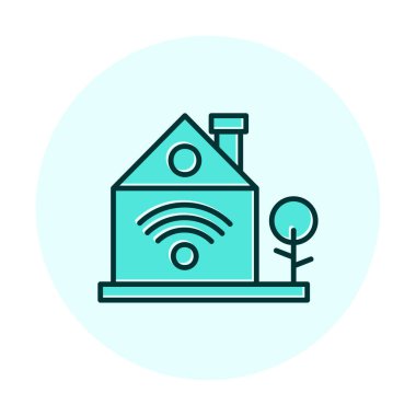 akıllı ev renkli vektör simgesi