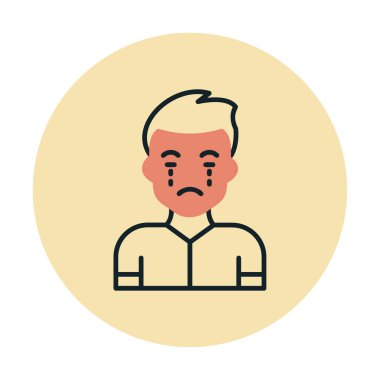 ağlayan kişi simgesi, vektör illüstrasyonu basit tasarım