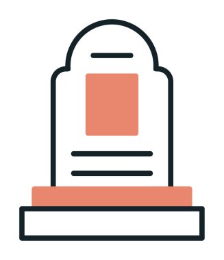 mezar taşı düz simgesi, vektör illüstrasyonu