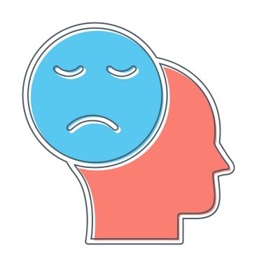 Basit yassı Üzüntü simgesi vektör illüstrasyon tasarımı