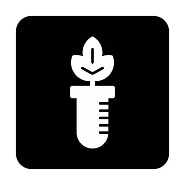 Test tüpü simgesine bitki, vektör illüstrasyonuName 