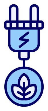 elektrik prizi, Yeşil Enerji simgesi, taslak illüstrasyon                  