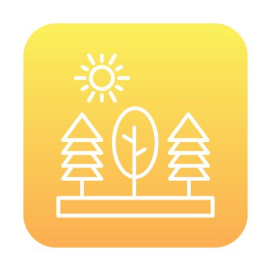 Ağaçlar, orman, doğa simgesi, vektör illüstrasyonu