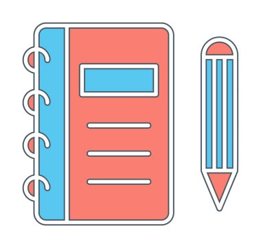 Kalem, vektör illüstrasyonlu günlük 