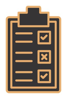 Kontrol listesi olan pano simgesi, vektör illüstrasyon tasarımı  