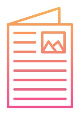 Broşür simgesi vektör illüstrasyonu