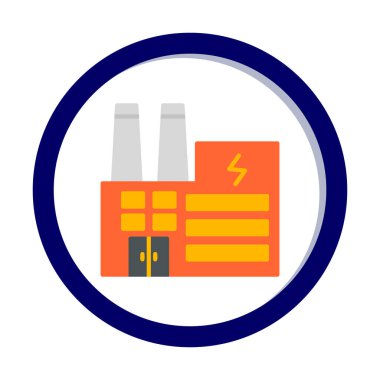 Elektrik fabrikası renkli vektör simgesi