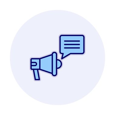 Konuşma baloncuğu vektör illüstrasyonlu megafon