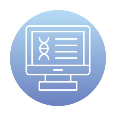 Bilgisayarda kromozom web simgesi. vektör illüstrasyonu