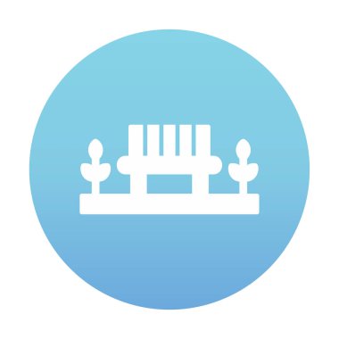 Park bankının ikonu. Düz renk tasarımı. vektör illüstrasyonu