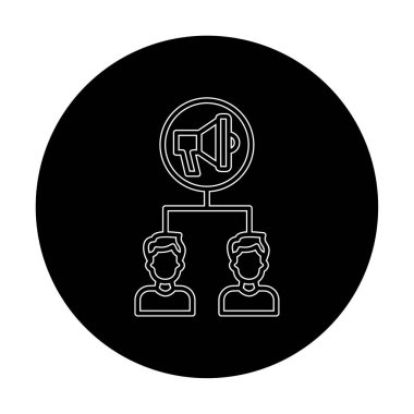 Basit Pazarlama Kampanyası simgesi, vektör illüstrasyonu