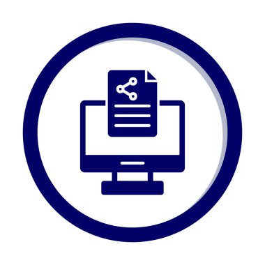 Simge vektör illüstrasyonunu paylaşan bilgisayar 