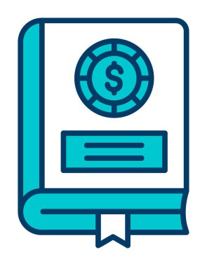 Basit Finansal Kitap simgesi, vektör illüstrasyonu