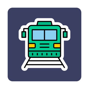 tren simgesi, vektör illüstrasyonu 