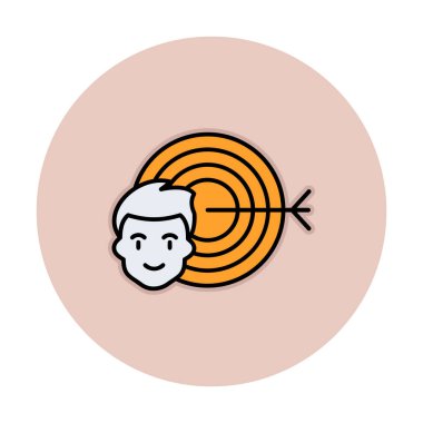 Hedef simgesi olan adam başı, Hedefler konsepti 