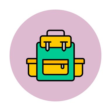 Sırt çantası ikon vektörü. Okul sırt çantası tabelası. izole edilmiş sınır sembolü çizimi