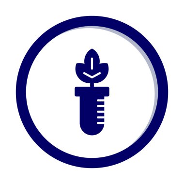 Test tüpü simgesine bitki, vektör illüstrasyonuName 