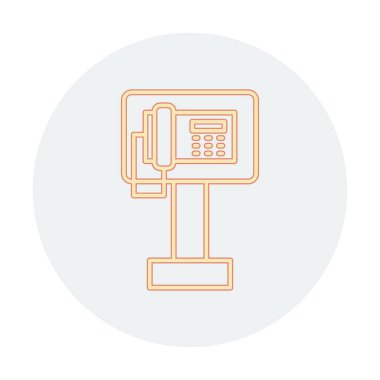 Ankesörlü Telefon web simgesi, vektör illüstrasyonu