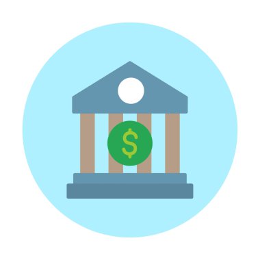 Banka simgesi, vektör illüstrasyonu 