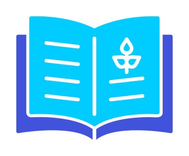 Biyoloji kitabı ikonu vektör illüstrasyonu