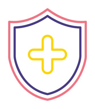 çapraz simgeli kalkan, vektör illüstrasyonu 