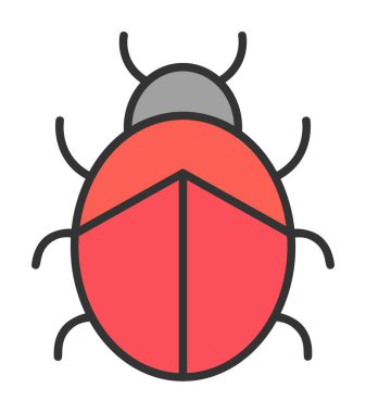  Basit düz uğur böceği vektör çizimi 