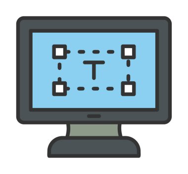 Bilgisayar metin düzenleyici simgesi, vektör illüstrasyonu