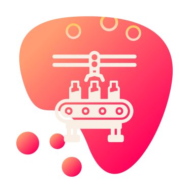 Basit Su Fabrikası simgesi, vektör illüstrasyonu