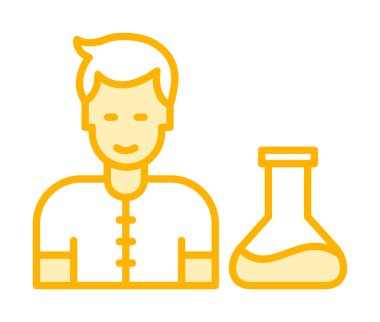 Basit vektör izole illüstrasyondaki bilim adamı simgesi                                    