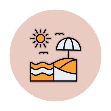 Yaz plaj ikonunun vektör illüstrasyonu 