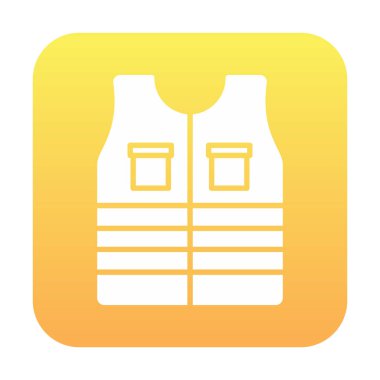 Güvenlik Ceketi Web simgesi, vektör illüstrasyonu