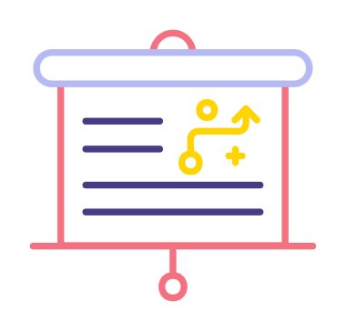 Basit Strateji simgesi, vektör illüstrasyonu