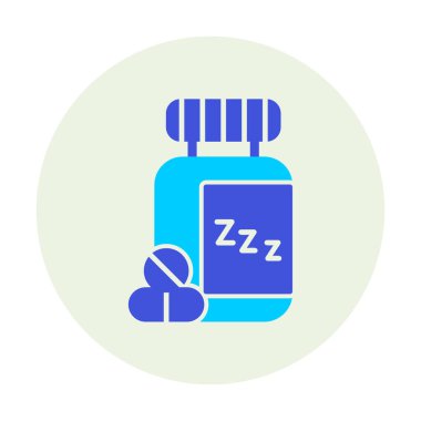 Uyku Hapları Şişesinin vektör çizimi 