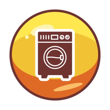 çamaşır makinesi simgesi. Basit resimleme