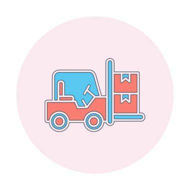 Basit Forklift simgesi, vektör illüstrasyonu