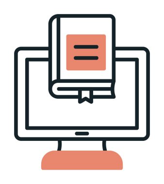 çevrimiçi kütüphane rengi vektör illüstrasyonu                        